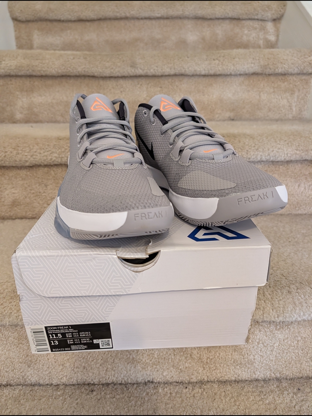 Nike Zoom Freak 1 Men’s Basketball Shoes - Atmosphere Grey Size 11.5